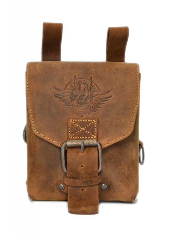 Vintage spezial Biker Gürteltasche Rolf brown Leder